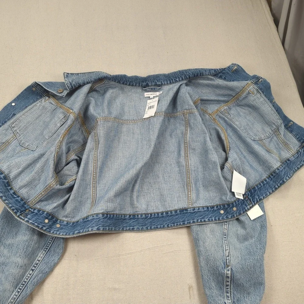 Good American Denim Jacket Womens 6 Blue Trucket Crop - Picture 10 of 15
